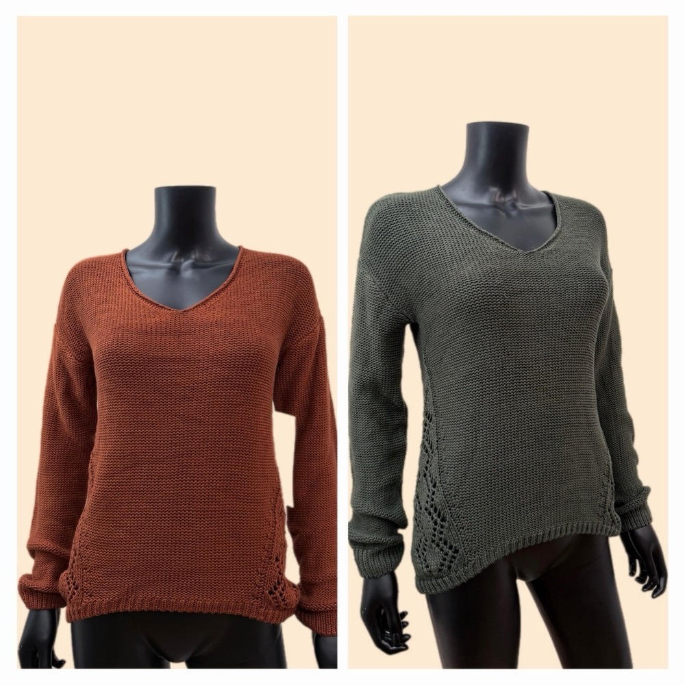 Francesca's NWT Sweater Bundle Small | Rust &‎ Olive Knit Pullover Set